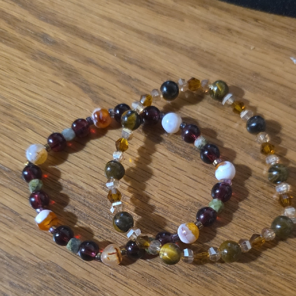 Handmade Multi-Color Beaded Stretch Bracelet Set